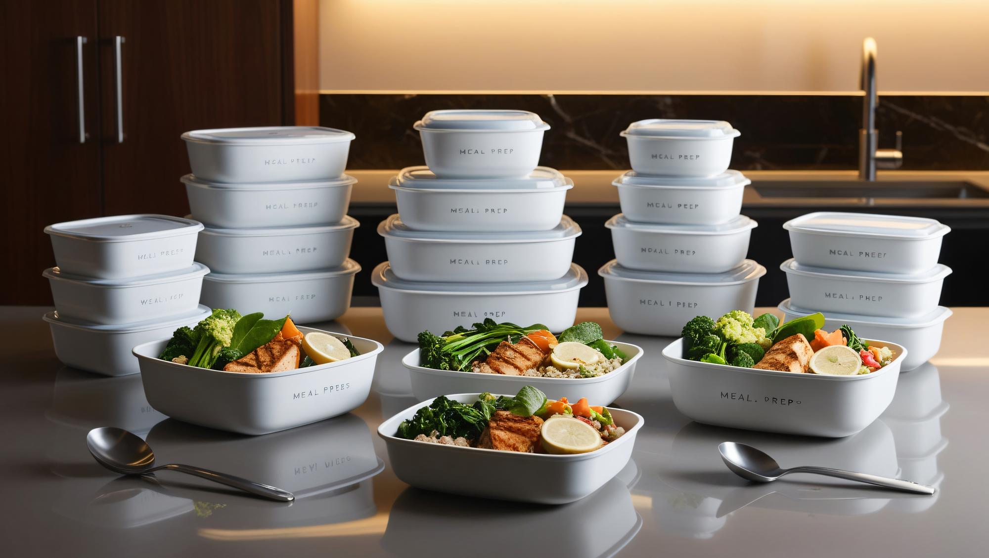 three packaged meal prototypes on table